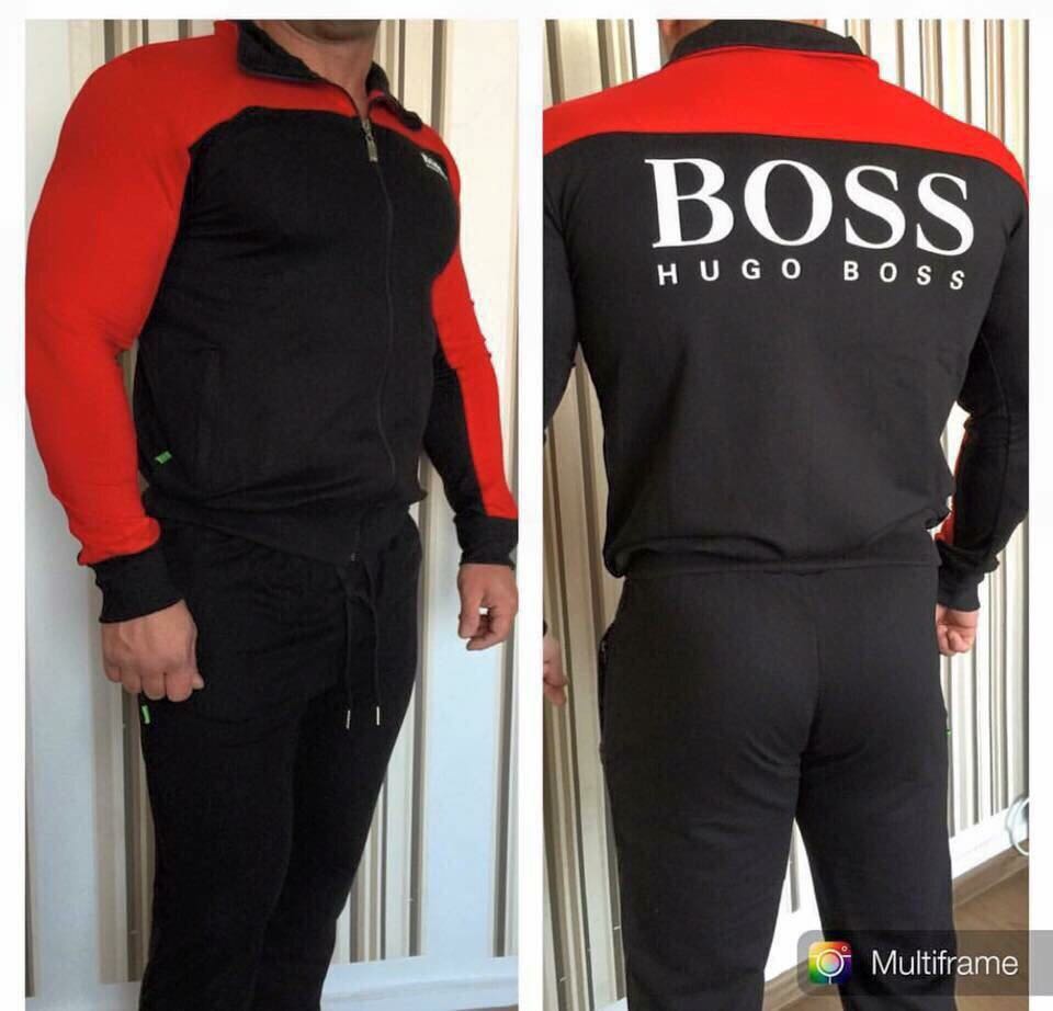 Chándal Boss para hombre, en color rojo y negro | Tienda Monísima