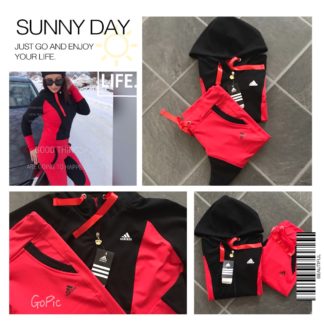 Chándal Adidas  con capucha rojo y negro, nueva colección